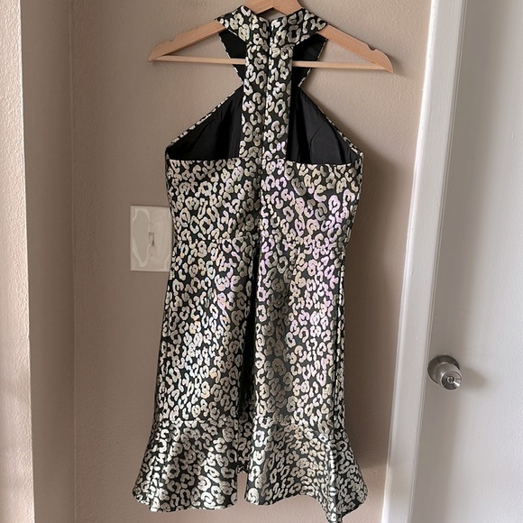 HUTCH Anthropologie Twiggy Gold Animal Print Halter Dress - Picture 10 of 11
